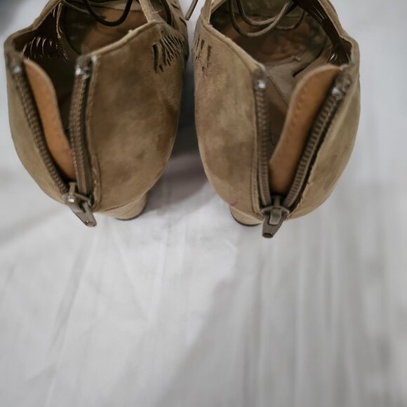 Tan Jaqueline Smith wedge sandals open toe - Picture 3 of 7